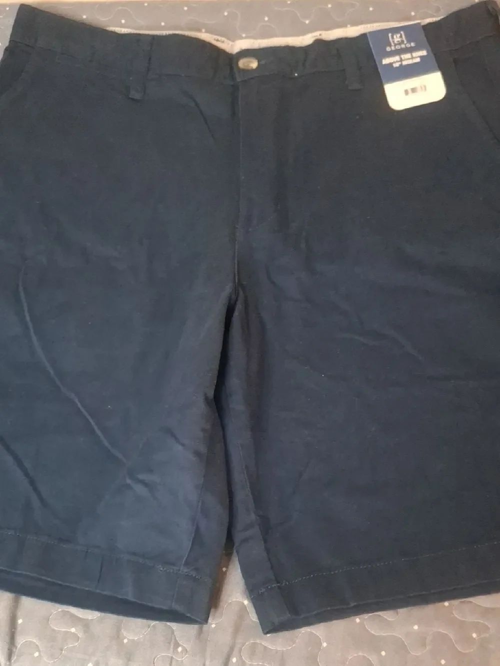 George Men’s Navy Flat-Front Chino Shorts size 36 NWT